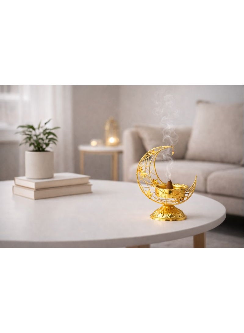 Home Care مبخرة هلال ذهبي بتصميم نجمة - ديكور منزلي إسلامي أنيق - Image 3